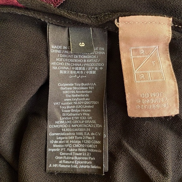 Tory Burch Colorblock Knit Top Shoulder Zipper in Black Red Burgundy Size 6 - Picture 6 of 9